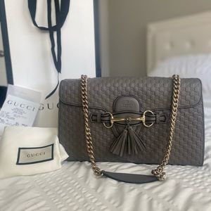 Gucci Emily Calfskin grey purse